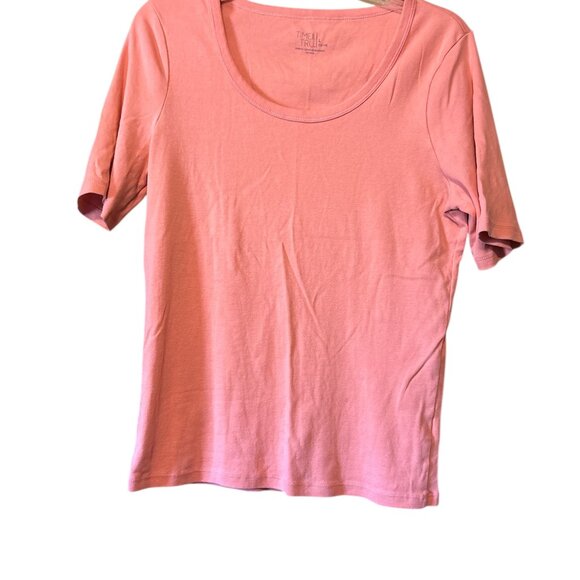 Time and True Peach Colored Women's Top Short Sleeve Size Large - Picture 1 of 6